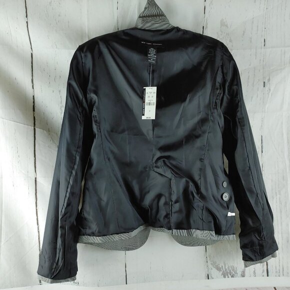 New York & Company Stretch Size 4 Gray Birdsey 1 Buttn Lined Suit Blazer NWT $70 - Picture 14 of 14